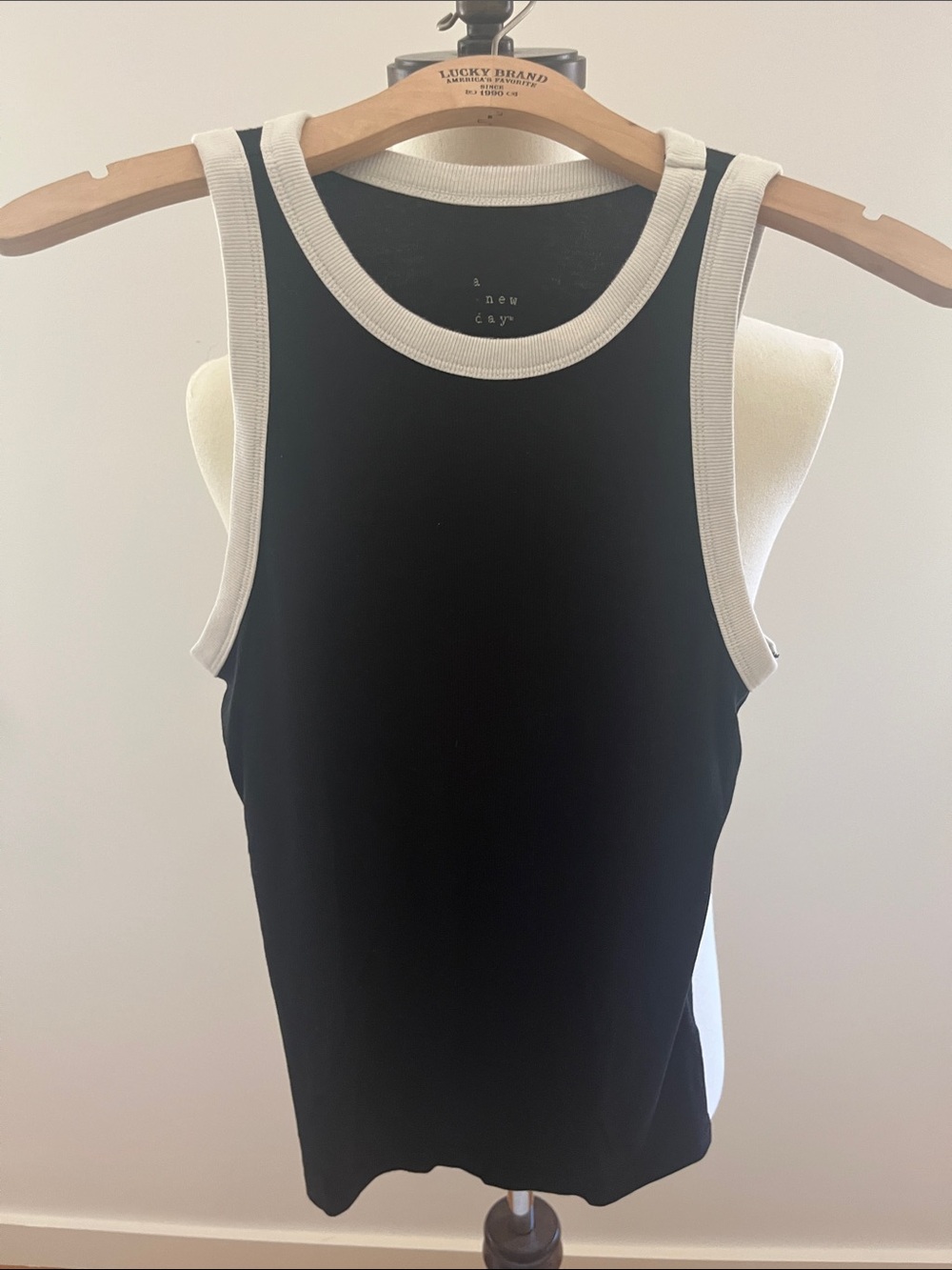 a new day Black Tank with White Contrast Trim - Women's Sleeveless Top